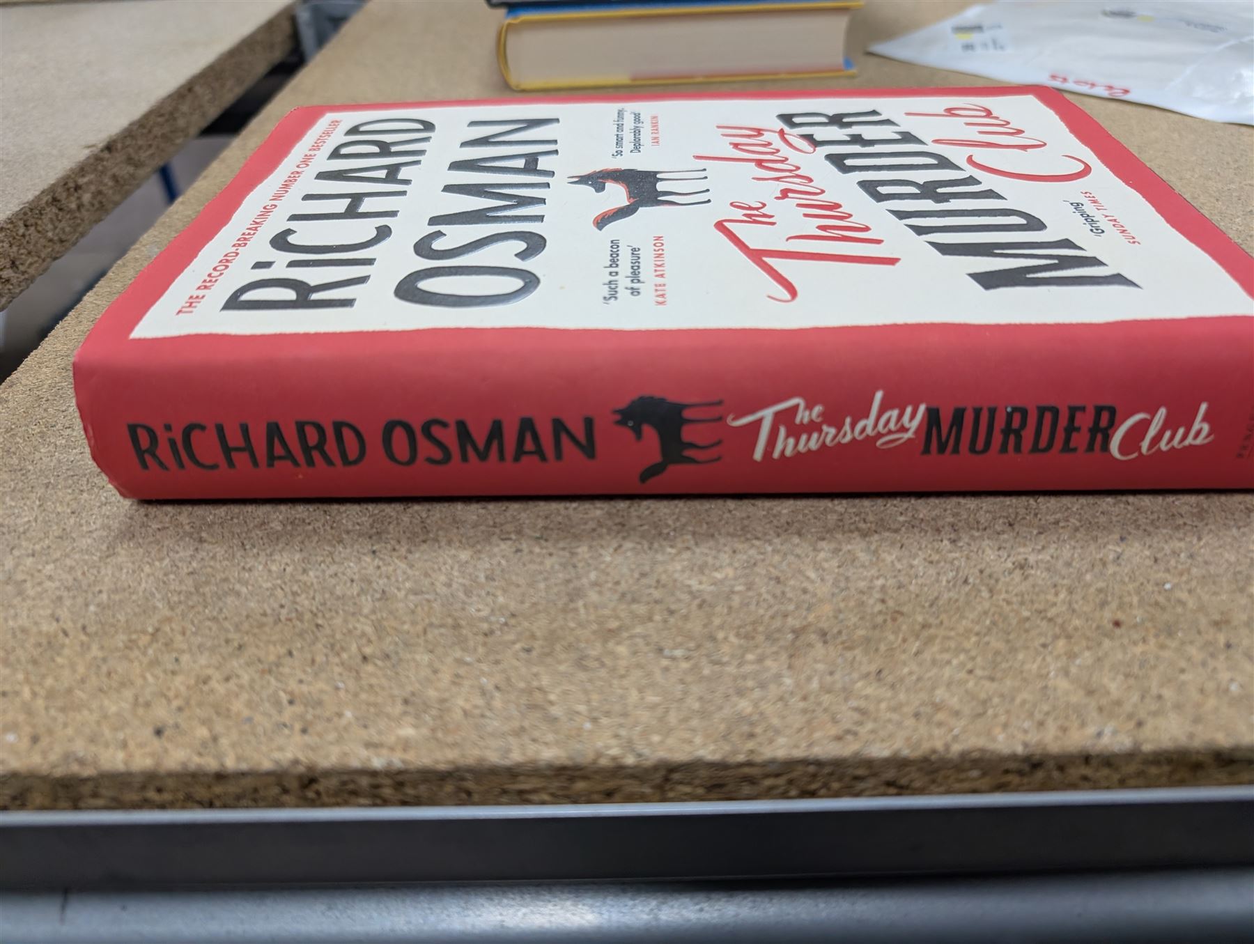 Eight first edition books, comprising signed Bob Mortimer 'And Away' autobiography, signed Richard Coles 'Murder Before Evensong' and six Richard Osman books, including 'The Thursday Murder Club' and 'The Last Devil To Die', with two Richard Osman signed bookplates