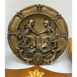  Two Submarine Force US Atlantic Fleet presentation plaques, the first detailed Subron 14, the second USS Abraham Lincoln 602, each H32.5cm, together with five uniform patches, four cap tallies, detailed HSM Tamar (x3), and HMS Ganges, and a set of two limited edition Euro Tunnel commemorative presentation plaques, The Breakthrough 1st December 1990 and Celebration 6th May 1994, D27cm, complete with original certificates.  