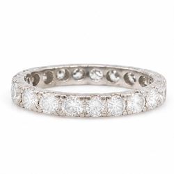 White gold diamond eternity ring, set with seventeen round brilliant cut diamonds, total d...