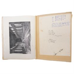 Violet Elizabeth Clifford - Chief Petty Officer 1940-1946, copy of Greenwich Palace  Guide Book containing a collection of photographs, autographs, drawings etc collected during her time at the Combined Operations Training Centre, Inverary which closed in 1946, together with a White Ensign 