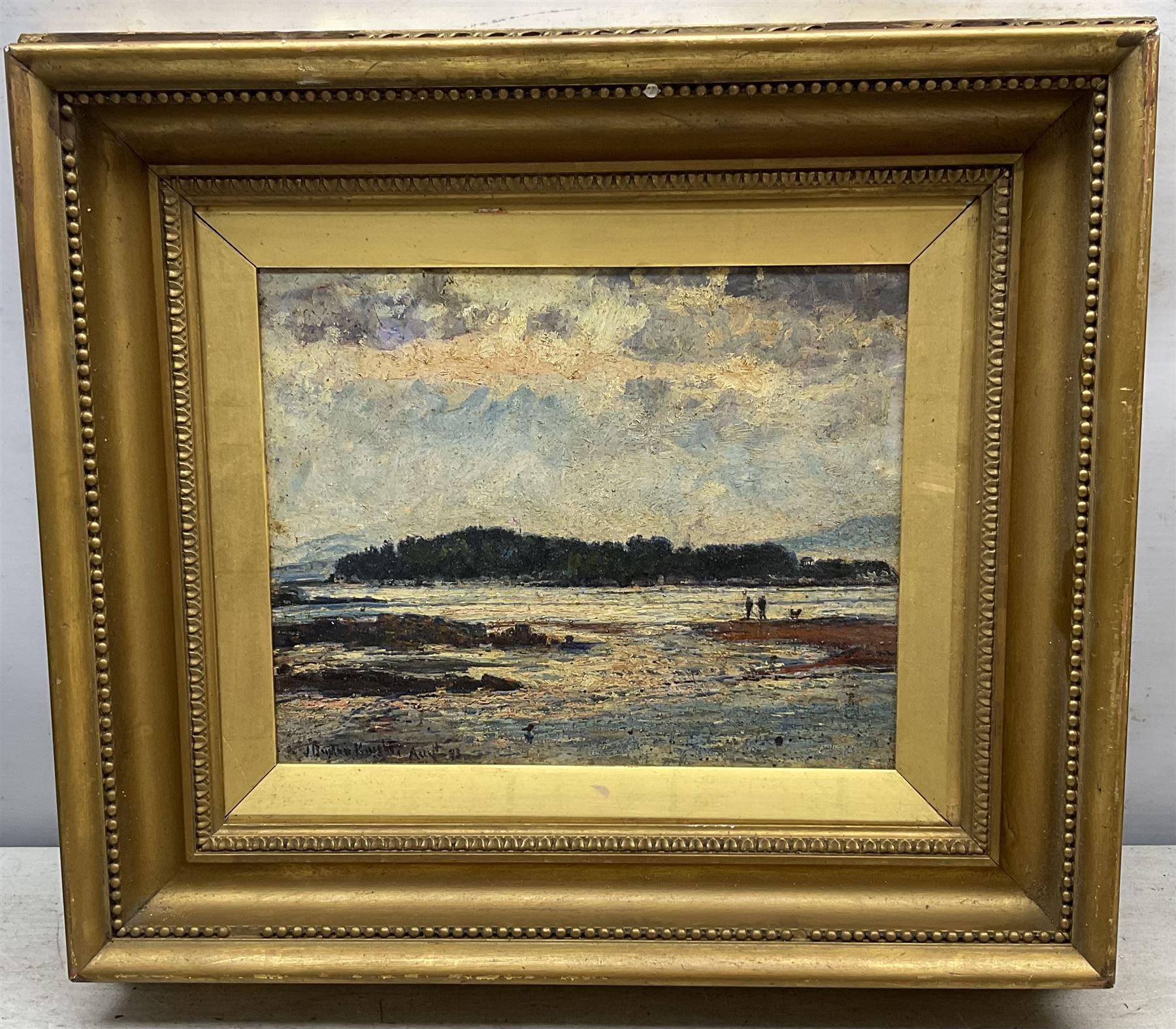 John William Buxton Knight RBA (British 1842-1908): View Towards Arnside and Shore Scene, two oils on canvas signed and dated '93, 24cm x 30cm (2) 