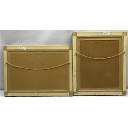 N C Hanson (British 20th century): 'Hob Crag Rosendale' and 'In Mulgrave Woods Sandsend', two oils on canvas signed max 33cm x 47cm (2)
