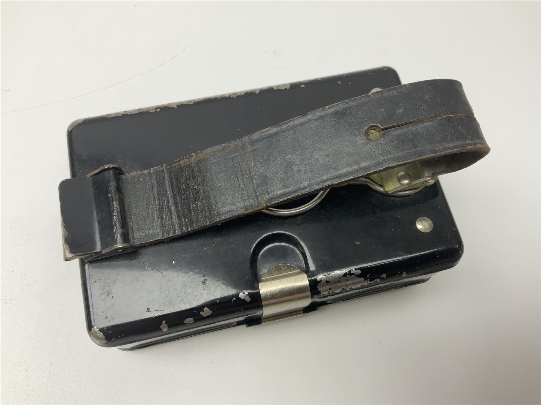 Police - Victorian turned hardwood truncheon with traces of decoration and VR cypher L42cm; Humberside Police helmet with Queens Crown helmet plate; hand lamp inscribed 'The Inspector'; and small pair of pewter figures of police officers (5)