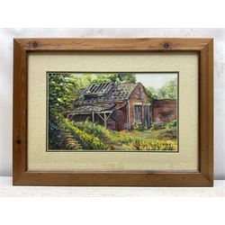 Ron Wagstaff (Northern British 20th Century): 'High and Dry - Norfolk', 'Haystack and Yard - Beamish', 'Newark Fairground' and Farmyard Landscapes, collection of five watercolours signed, variously titled verso max 35cm x 44cm (5)