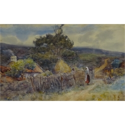  James Ulric Walmsley (British 1860-1954): Moorland Cottage, watercolour signed and dated 1909,  22cm x 35.5cm  DDS - Artist's resale rights may apply to this lot     