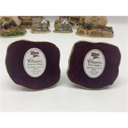 Twelve Lilliput Lanes, including the full Helen Allingham Collection, Chalfont St  Giles, Midhurst, Great Wishford and Witley and from the Blaise Hamlet Classics Collection, Circular Cottage, Dial Cottage, Double Cottage etc, all with original boxes 