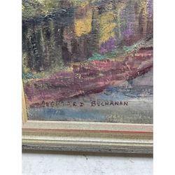 Evelyne Oughtred Buchanan (née Watson) (British 1883-1978): Tree Lined Street, oil on canvas signed, another oil sketch and remains of various labels verso 85cm x 62cm