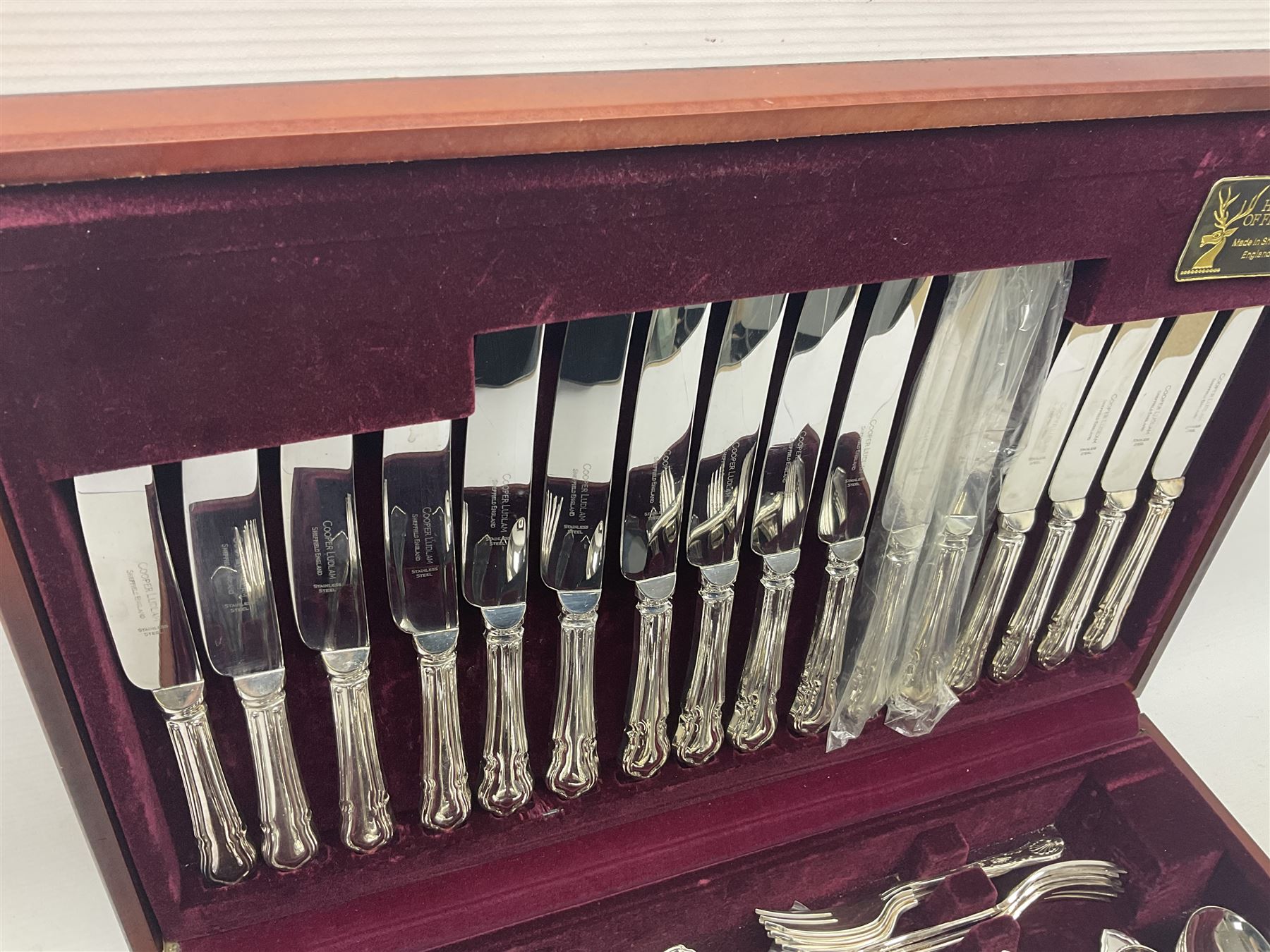 Cooper Ludlam silver plated canteen of cutlery for six place settings