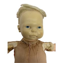 1960s Ideal Newborn Thumbelina doll with pull-cord animated mechanism H25cm; Vanguards die-cast Commer Dropside truck 'Carlsberg', boxed; cased set of Wedoco drawing instruments; and wooden cribbage scoreboard (4)