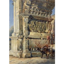 Arthur John Strutt (British 1819-1888): 'The Arch of Titus - Rome', watercolour signed and dated 1848, 48cm x 35cm