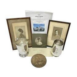 WWI bronze death plaque to Edwin Smith, 