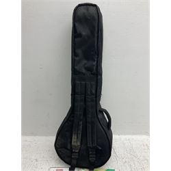 Rally five-string banjo with mahogany solid back L101cm in soft carrying case; and Brunswick Model BF200 acoustic guitar L103cm; with small quantity of instructional DVDs and booklets