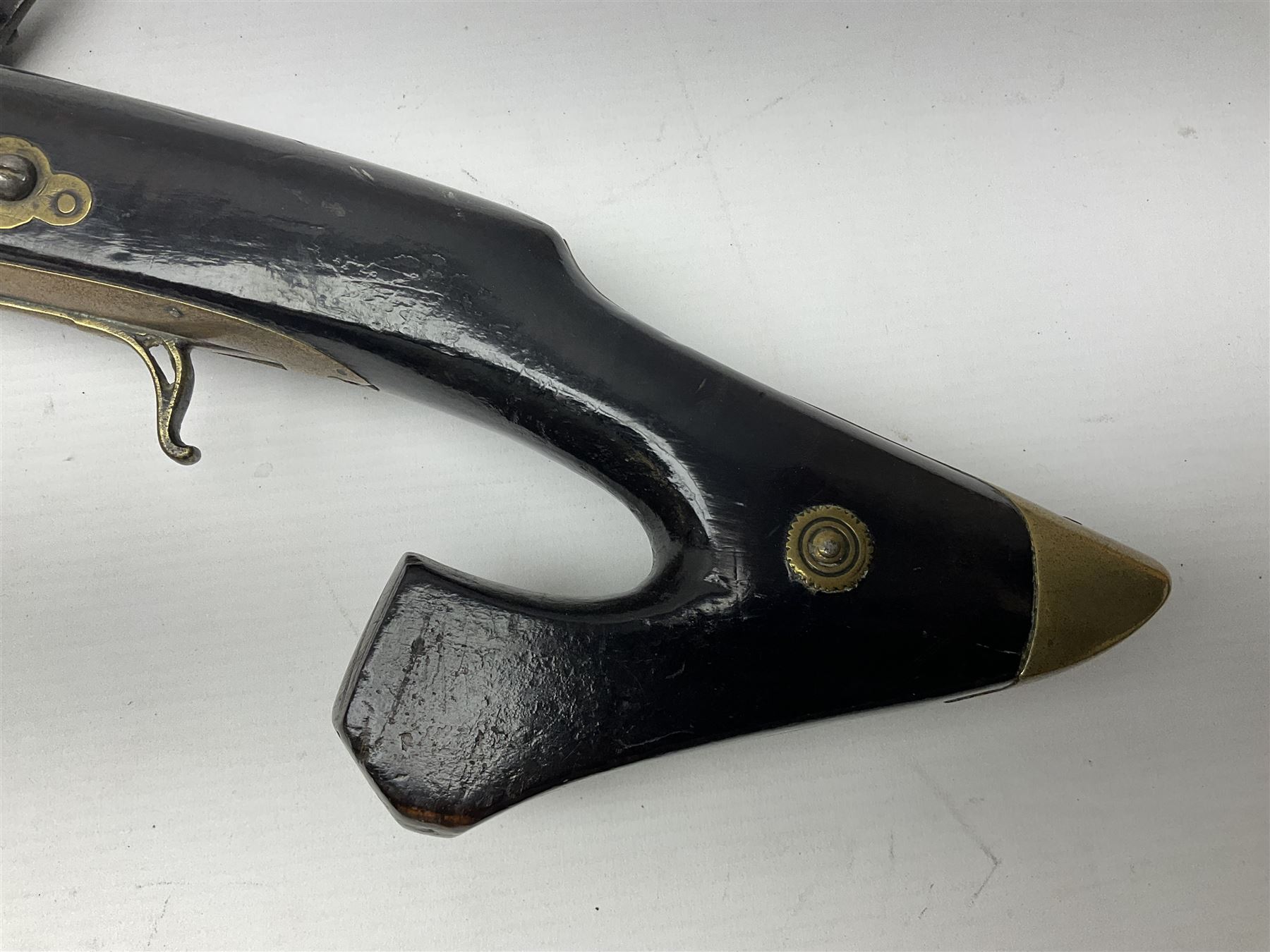 19th century Arabian(?) jezail flintlock musket, approximately 28-bore, the 137cm(54