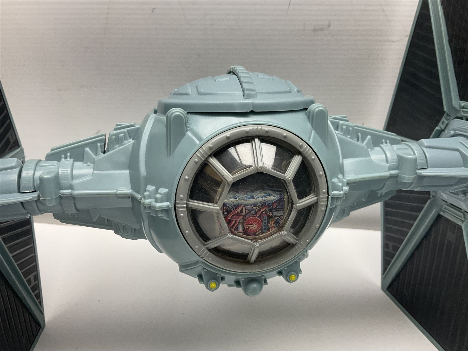 Star Wars - four space/land vehicles comprising Millenium Falcon with hinged top and figures; TIE Fighter; X-Wing Fighter with pilot; and AT-ST 'Chicken Walker' transporter; all unboxed (4)