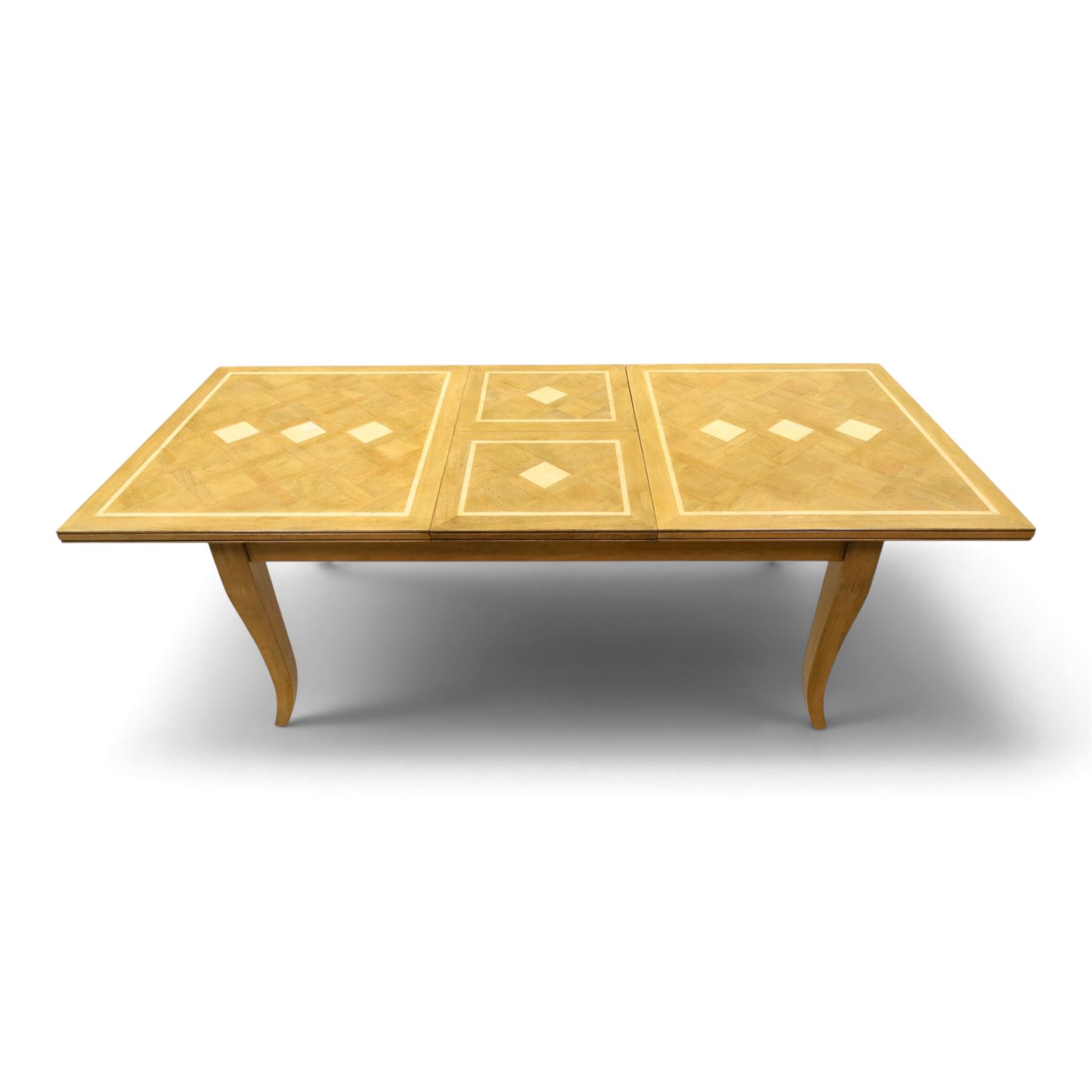 Barker & Stonehouse - 'Flagstone' extending dining table, with inlaid stone and mangowood, with integrated stowed leaf extending to 234cm, raised on square tapered supports