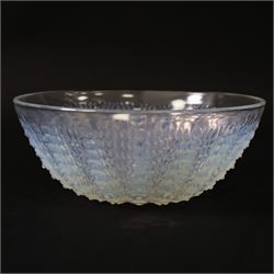 Rene Lalique (French 1860-1945), Oursins pattern opalescent glass bowl, marked R Lalique F...