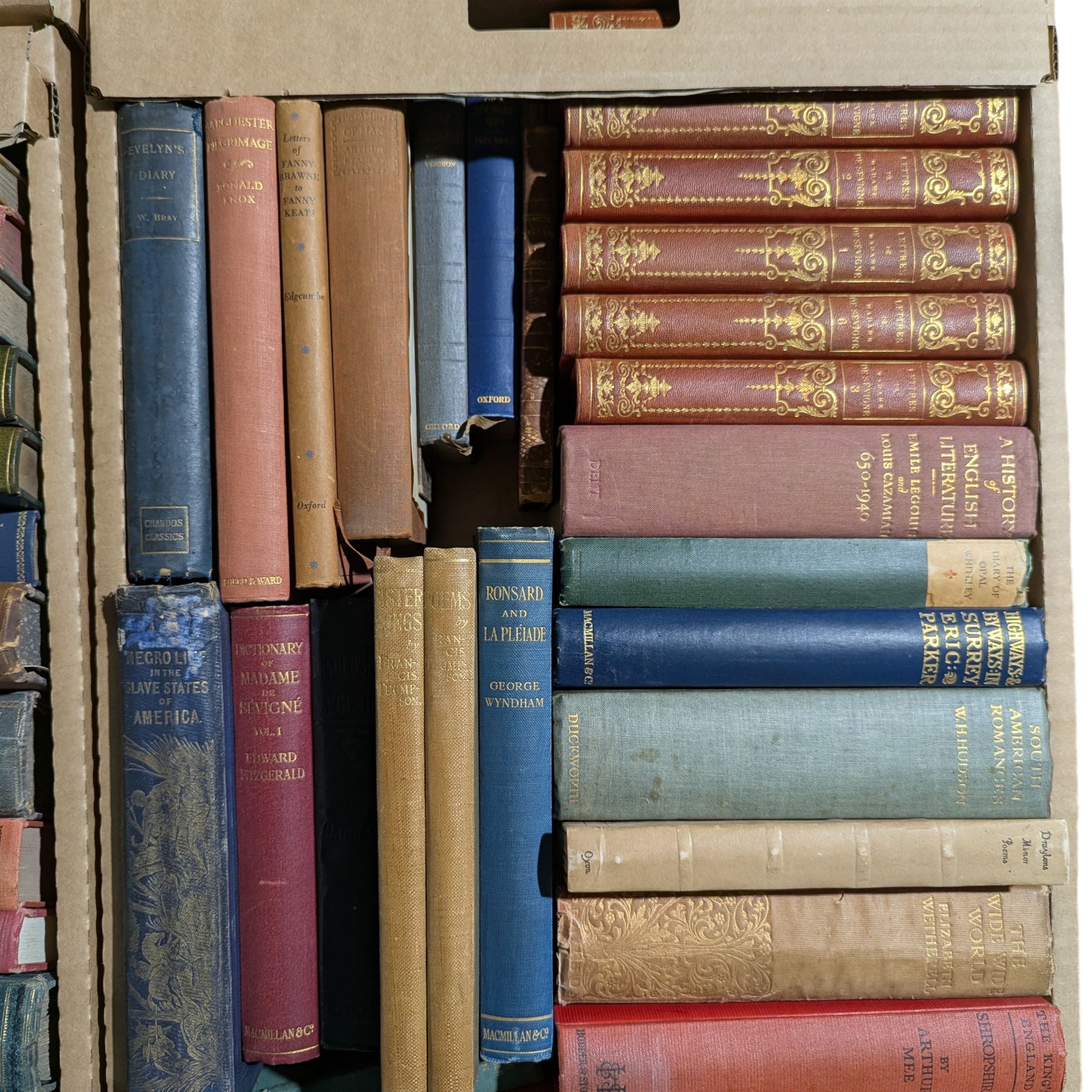 Collection of poetical works and other books in four boxes