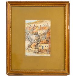 T G (Late 19th century): Whitby East Cliff, watercolour signed with initials 17cm x 12cm
