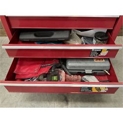 Britool, Halfords and Stack-on red tool chests with contents