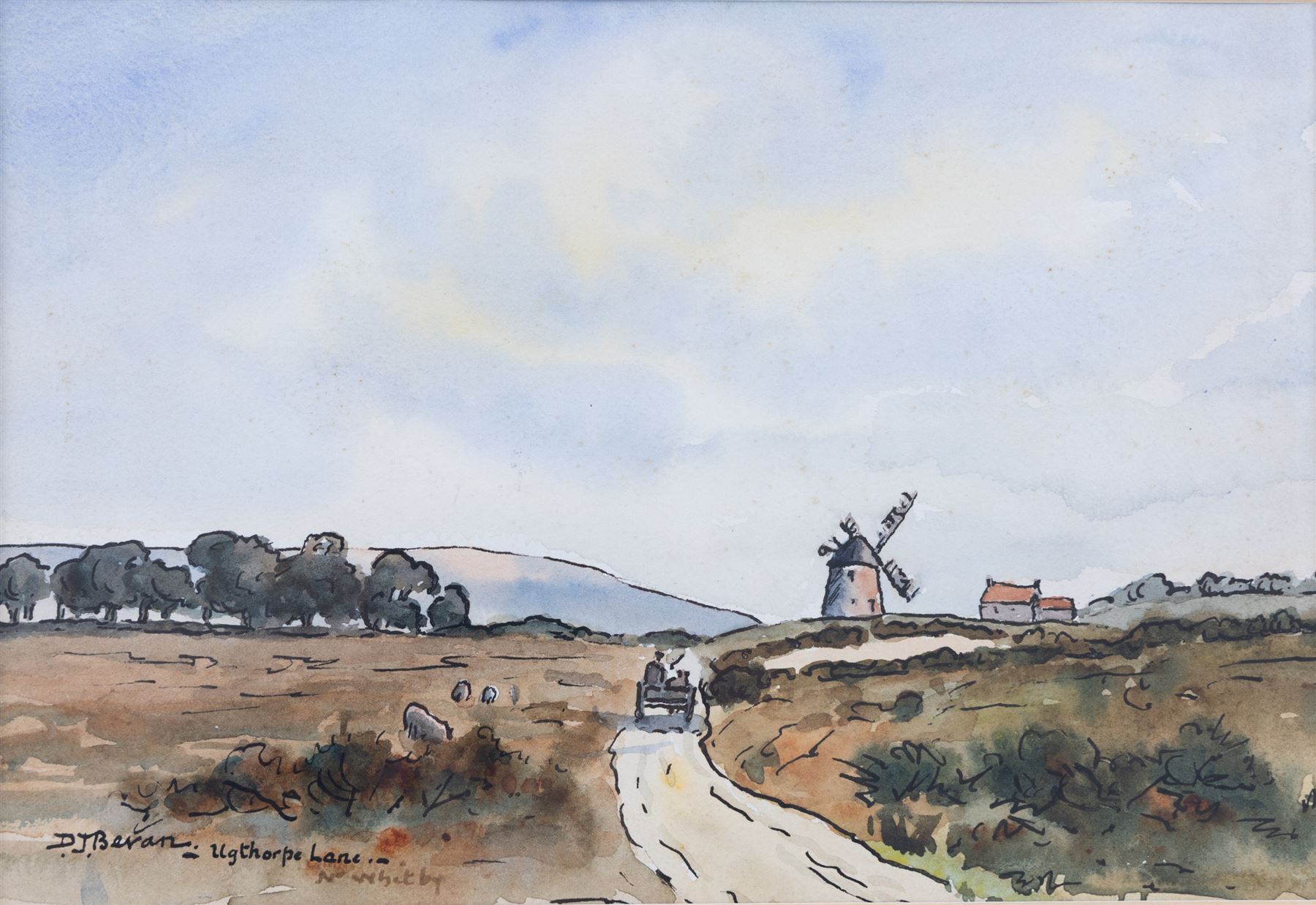 George Scarth French (British fl.1894-1910): View of Whitby, watercolour signed and dated 1885, 15cm x 24cm; together with another of 'Whitby Early Morning' signed with initials EMA, 10.5cm x 15cm and two others of Ugthorpe Lane, near Whitby, max 17cm x 25cm (4)