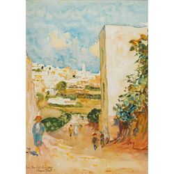 Edgar Wood (British 1860-1935): 'Sidi Bou Said - Tunisia', watercolour signed titled and d...
