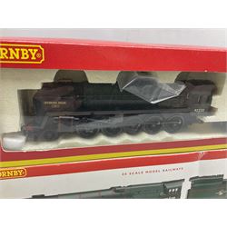 Hornby '00' gauge - NRM Collection Merchant Navy Class 4-6-2 locomotive 'Ellerman Lines' No.35029; boxed with slip case; LNER Class A4 4-6-2 locomotive 'Mallard' No.4468; boxed; and Class 9F 2-10-0 locomotive 'Evening Star' No.92220; boxed (3)