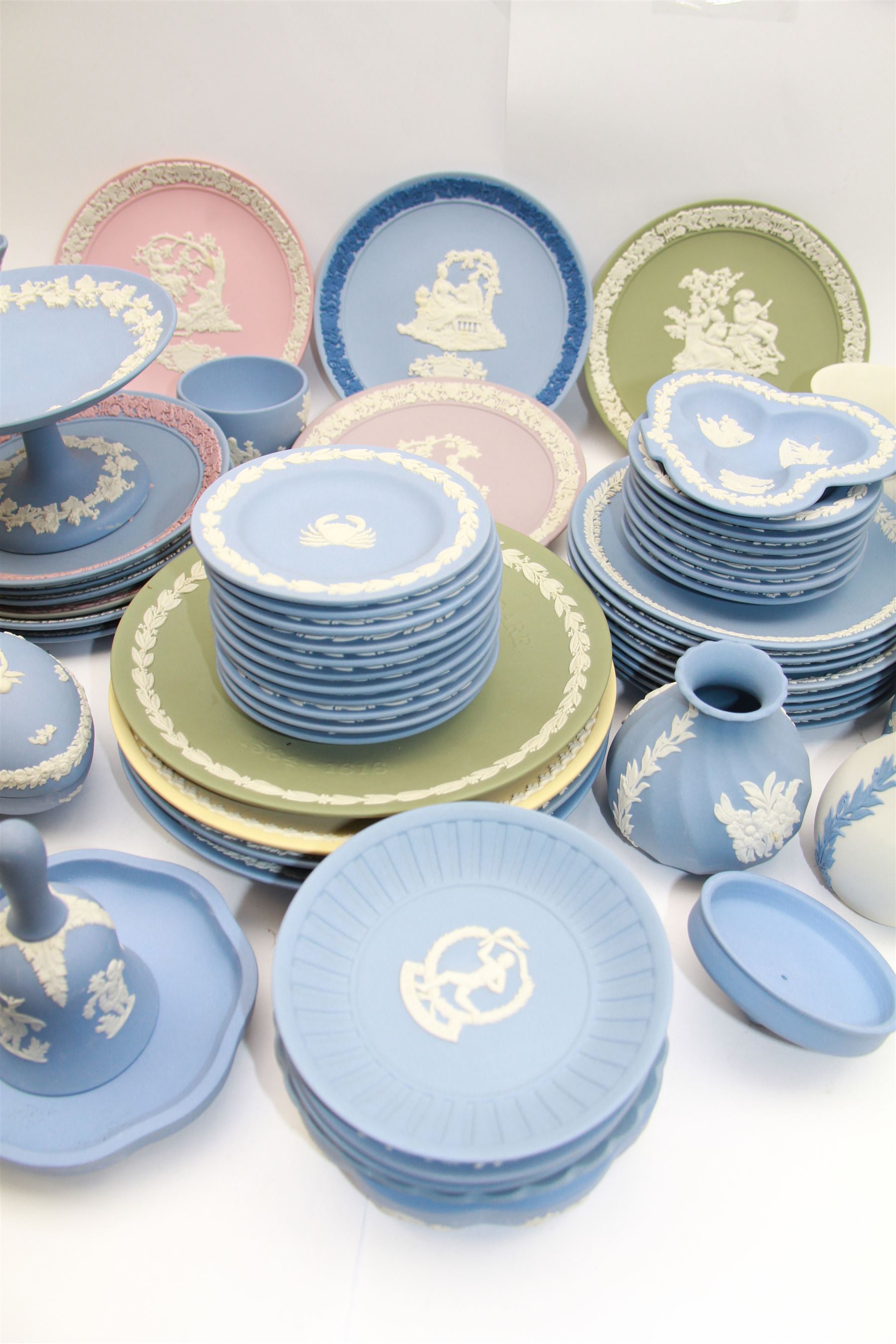 Wedgwood Jasperware including jugs, trinket dishes plates, vases etc    