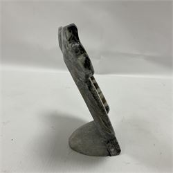 Small Goniatite and Orthoceras sculpture, within a polished and shaped matrix, H20cm