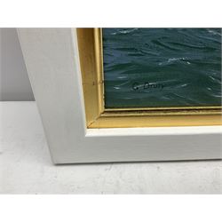 George Drury (British 1950-): J Class Yachts 'Britannia' and 'Valkyrie III' 1895, oil on canvas board signed, titled verso 42cm x 57cm