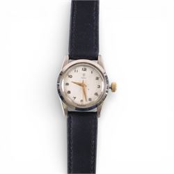 Six wristwatches including Zenith manual and automatic, two Tudor, Omega and a Tudor manual in an Elgin Ordnance Department USA case