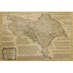Emanuel Bowen (British 1694-1767): 'Yorkshire Divided into its Ridings' 'North Riding of Yorkshire' 'West Riding of Yorkshire' and 'East Riding of Yorkshire', set of four 18th century engraved maps with hand-colouring pub. Thomas Kitchin c.1750, 24cm x 34cm (4)