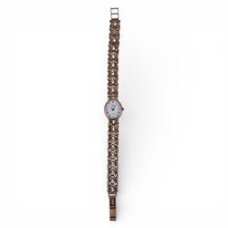 Rotary ladies 9ct gold quartz wristwatch, on integral 9ct gold bracelet, hallmarked