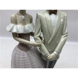 Lladro figure, An Evening Out, modelled as a man and women in evening dress, no 5540, year issued 1988, year retired 1991, H32cm