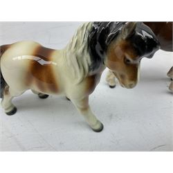 Seven Beswick figures of horses, including Connemara pony in grey no.1641, Arab in bay no.1265, large foal in grey no.947 etc, together with a Goebel figure of a horse (8)