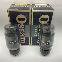 Two Osram thermionic radio valves/vacuum tubes KT66, in original boxes