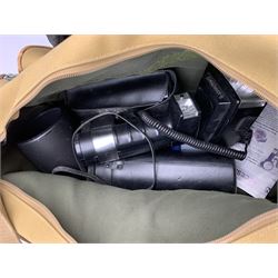 Canon EOS-1 camera body, Canon EOS-1N camera body, Tamron and Sigma camera lenses, two tripods, camera bags and various other accessories 