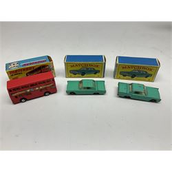 Lesney Matchbox - fifteen 1-75 Series comprising Nos.1e, 9e, 12c, 13d, 16d, 17f, 19e, 20c, 22c, 23e, 29d, two x 31c, 33d and 35c; all boxed (15)