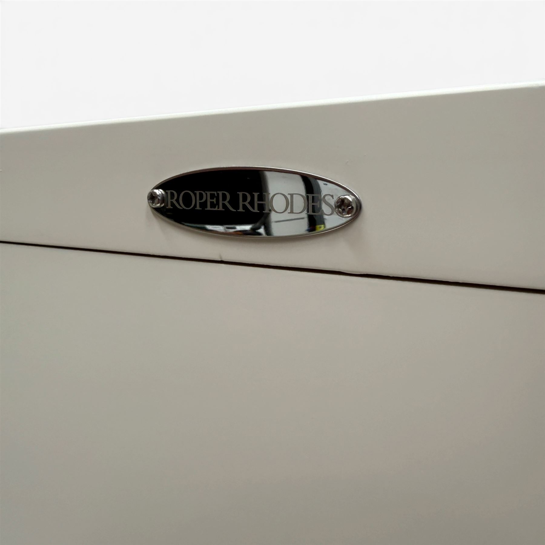 Roper Rhodes - bathroom cabinet with rectangular mirror a
and mounting brackets in a painted white finish