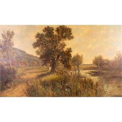 Abraham Hulk Jnr. (British 1844-1922): 'On the Mole - Surrey', oil on canvas signed, title...