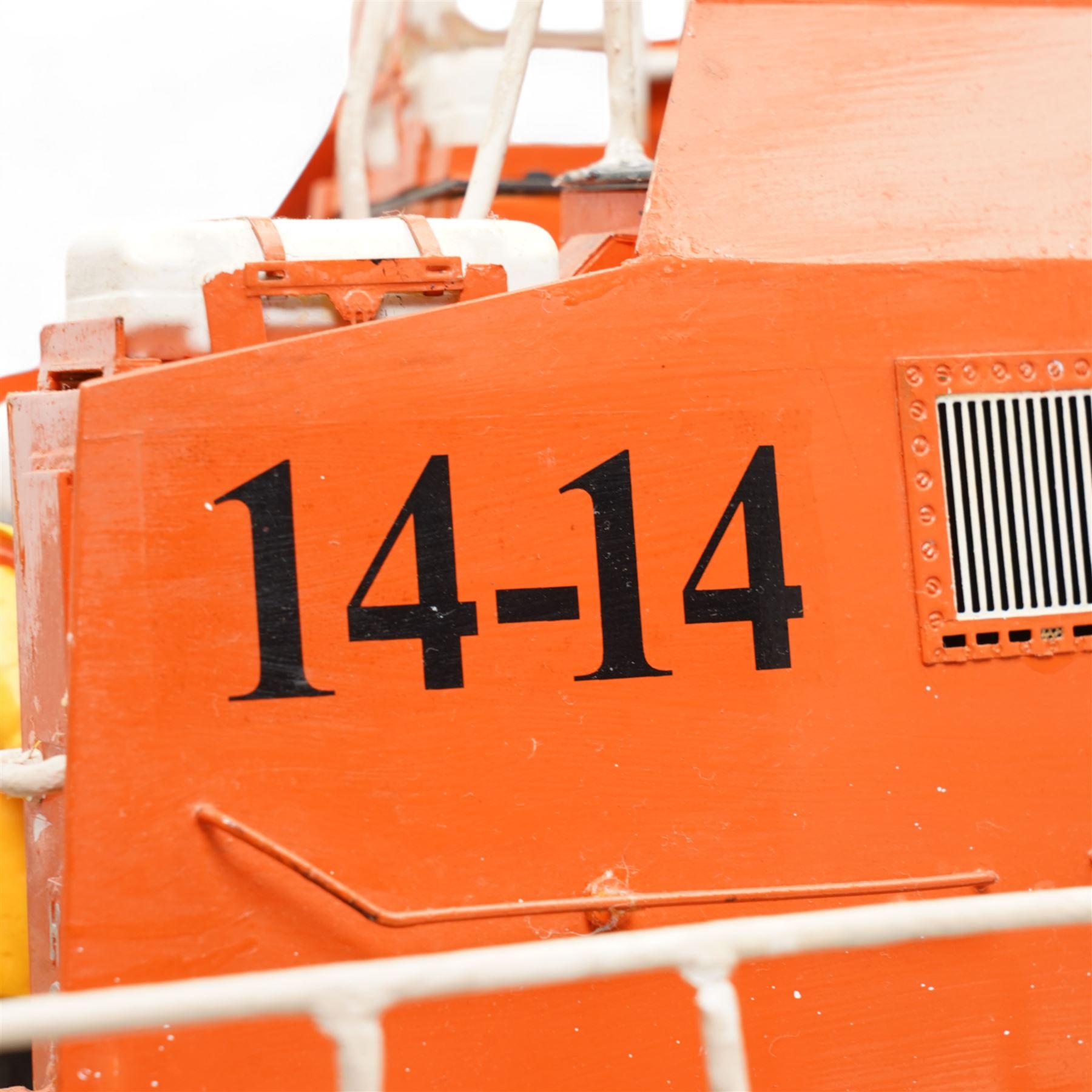 Model of the Whitby Severn Class lifeboat 'George and Mary Webb' on stand L90cm