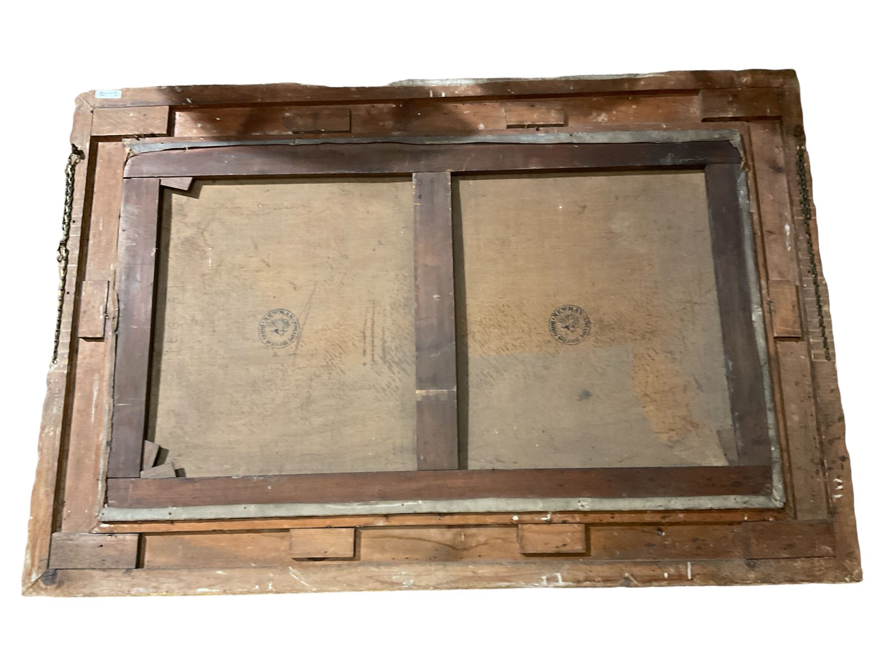 Richard Elmore (British 1818-1898): ‘Shanklin Cove Isle of Wight’, oil on canvas signed titled and dated 1867, 74cm x 125cm in impressive 19th century gilt frame