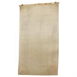 Large mid-20th century hand-knitted and hand-dyed wall hanging tapestry, depicting a Cockrel, 160cm x 89cm
