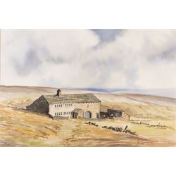 Donald Crossley (British 1932-2014): Moorland Stone Farmhouse, watercolour signed 36cm x 54cm