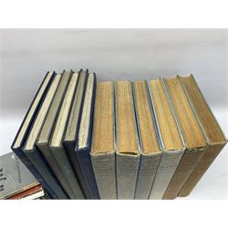 Aircraft of the Fighting Powers. Five volumes. 1940-44 including two copies of volume three; Royal Air Force Flying Review. Six volumes. 1956-63. Uniformly bound in blue cloth with gilt RAF crest to front covers; and ten other books of aircraft and aeronautica interest.