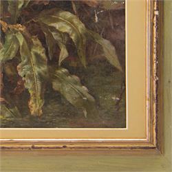 George Cammidge (British 1846-1919): Study of Leaves, oil on canvas signed 33cm x 51cm