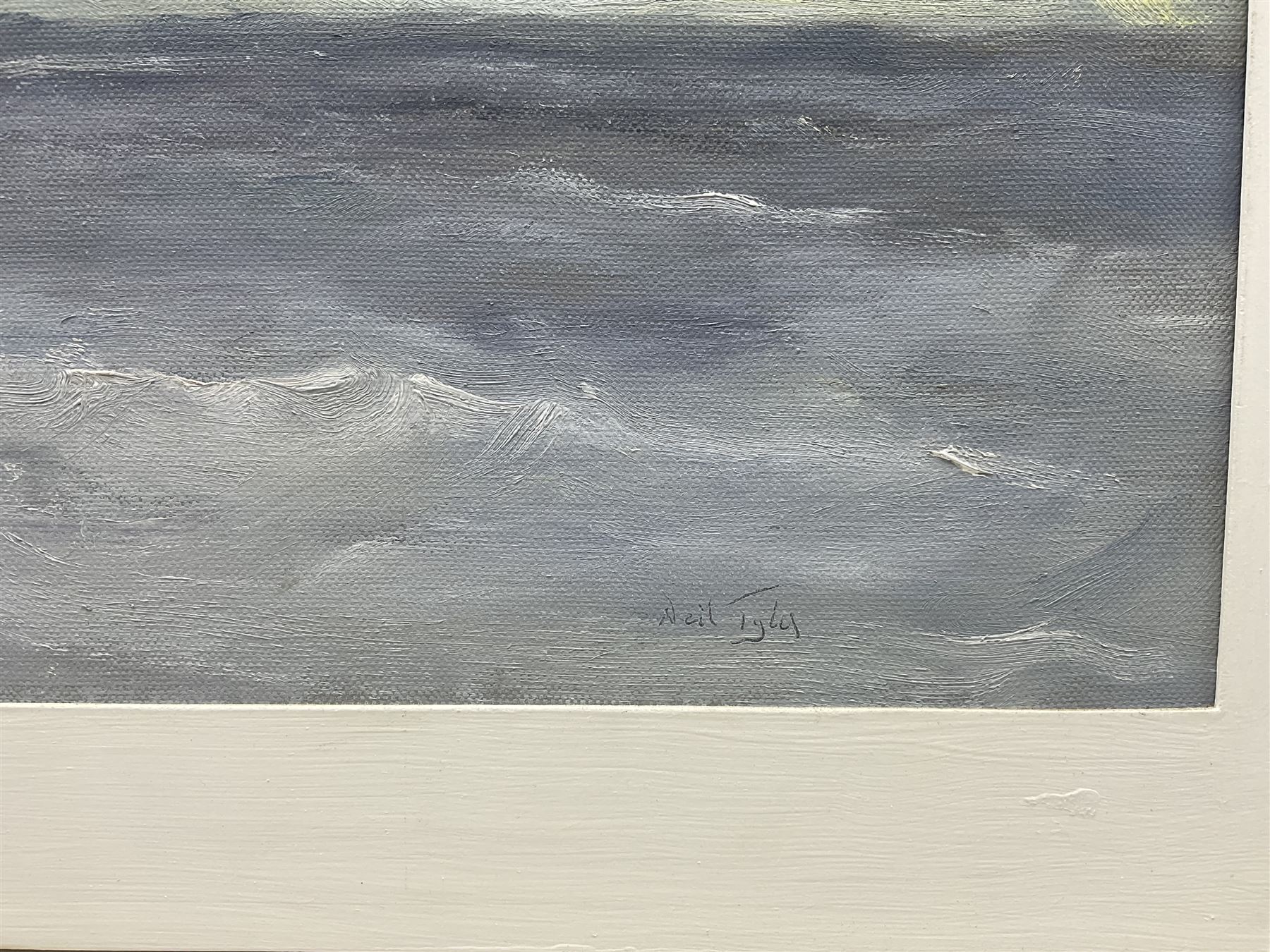 Neil Tyler (British 1945-): 'Squally Weather', oil on canvas signed, titled verso 49cm x 74cm