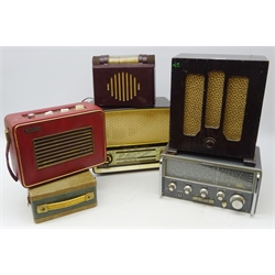  Collection of Vintage Radios incl. Eddystone model EC10 transistor radio receiver, Vidor portable, Hacker Herald, 1940's A100 Murphy Bakelite radio, Ekco and one other (6)  