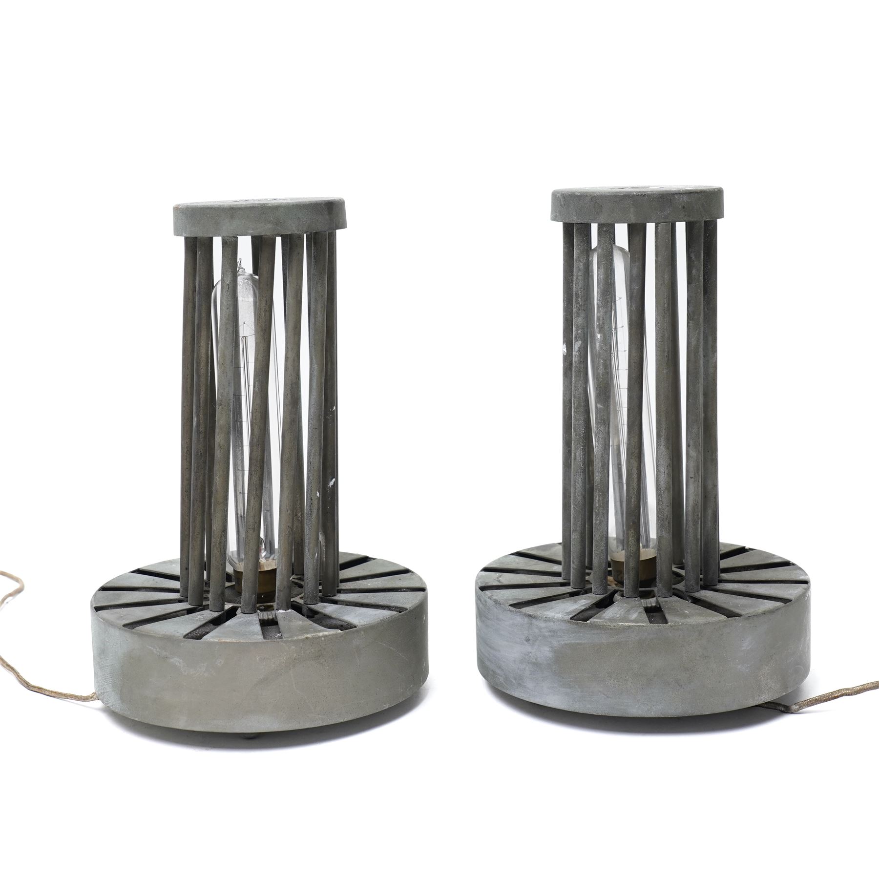 Maison Desny (1927-1933) - Pair of French art deco table lamps, 1920s/1930s, of unique stylised form, stamped 'Desny Paris Made in France Depose', H22.5cm 
Notes: Another pair of the same design was sold at Christie's 'Arts Décoratifs du XXe siècle et Design' Sale, Paris, Nov 21, 2012, Lot 31. 
Provenance: property of a Nobleman