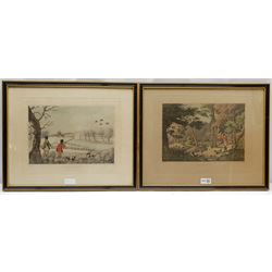 After Robert Havell Jr (British 1793-1878): 'Wild Duck Shooting near Cowley', 'Partrdge Shooting near Windsor', 'Pheasant Shooting near Uxbridge' and 'Snipe Shooting near Uxbridge', set four coloured aquatints 29cm x 37cm (4)
