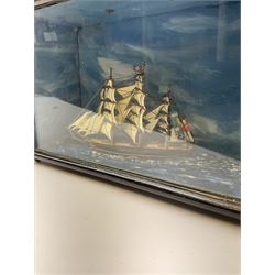 A cased diorama of the Cutty Sark, not including handle H16.5cm L24cm D9.5cm.
